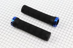 Ручки руля 130мм с зажимом Lock-On, черно-синие
