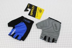 Перчатки без пальцев L черно-cиние, с гелевыми вставками под ладонь SBG-1457