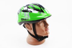 Шлем велосипедный детский, 12 вент. отверстия, системы регулировки по размеру Divider и Run System SRS, зеленый "КАМУФЛЯЖ" AV-021