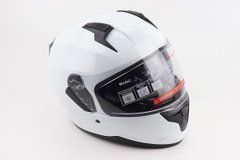 Шлем интеграл, закрытый (сертификация DOT)+откидные очки BLD-M67 L (59-60см), БЕЛЫЙ глянец