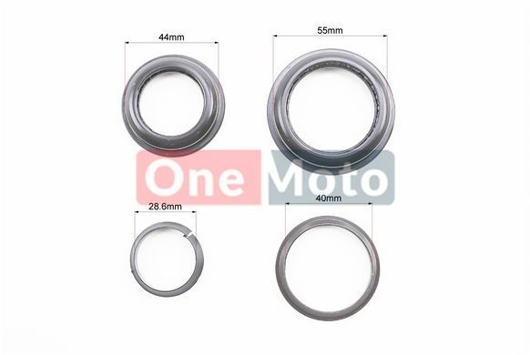 Рулевые чашки 1-1 / 8 "x1,5" (44 / 28,6x55 / 40мм) безрезьбовой вилки, полуинтегрированные, черные H156