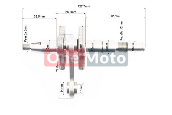 Колінвал, палець 10mm MS-180 + підшипник