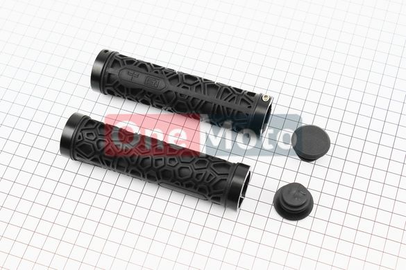 Ручки руля 130мм с зажимом Lock-On с двух сторон, черные TPE-153