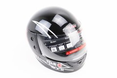 Шлем закрытый 825-1 XS- ЧЕРНЫЙ с рисунком красно-серым STAR ROCK (возможны дефекты покраски)
