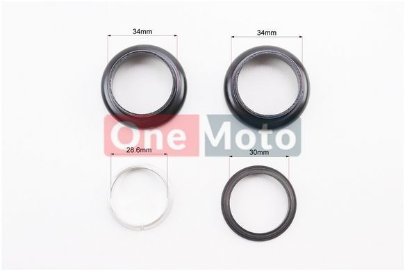 Рулевые чашки BMX 1-1 / 8 "(34 / 28,6x34 / 30) безрезьбовой вилки, черные H878SW