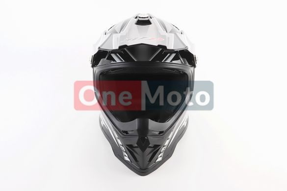 Шлем кроссовый/эндуро/АТV BLD-819-7 L (59-60см), ЧЁРНЫЙ глянец с бело-серым рисунком