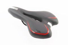 Сидіння MTB 270x155мм, чорно-сіро-червоне "GEL" AZ-030