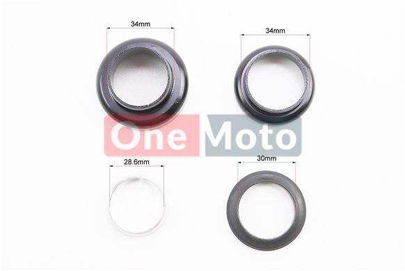 Рулевые чашки BMX 1-1 / 8 "(34 / 28,6x34 / 30) безрезьбовой вилки, черные H879