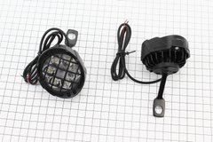 Фара додаткова світлодіодна вологозахисна з гратами (67 * 57mm) - 6 LED з кріпленням під дзеркало, к-кт 2шт, ЧОРНИЙ