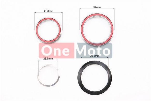 Кермові чашки 1-1 / 8 "x1,5" (41,8 / 28,6x52 / 39,8) без різьбовій вилки, інтегровані, пром-підшипники, чорні H373