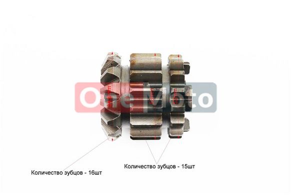 Вал КПП дифференциала Z=16+шестерня 2шт Z=15x16 JR-Q15E, ZS1100