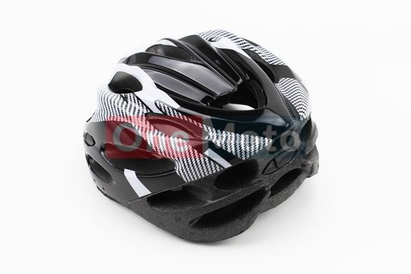 Шлем велосипедный L (54-62 см) съемный козырек, 21 вент. отверстия, системы регулировки по размеру Divider и Run System SRS, черно-белый