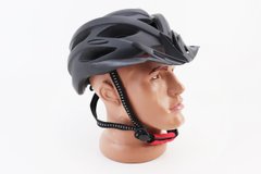 Шлем велосипедный + фонарь задний, съемный козырек, 19 вент. отверстия, системы регулировки по размеру Divider и Run System SRS, черный матовый
