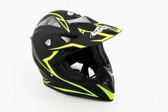 Шлем FXW HF-116 XL(61-62см) черный с зеленым рисунком
