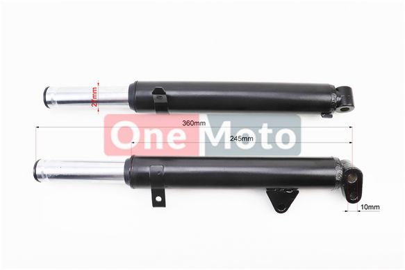 Амортизатор передний (перья), к-кт 2шт Honda DIO, 360мм (под диск. торм.), черный