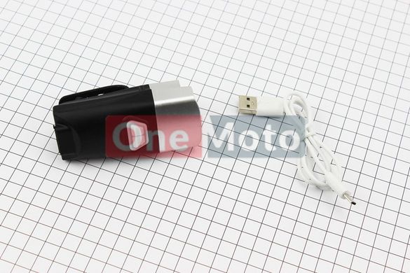Фонарь передний 1+7 диодов 360 lumen, Li-ion 3.7V 500mAh зарядка от USB, влагозащитный, черно-серый BG-C20