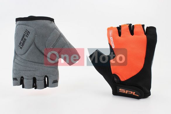 Перчатки без пальців XS чорно-оранжеві, з гелевими вставками під ладонь SBG-1457