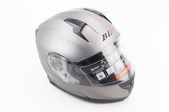 Шлем модуляр, закрытый с откидным подбородком+откидные очки BLD-162 L (59-60см), СЕРЫЙ матовый