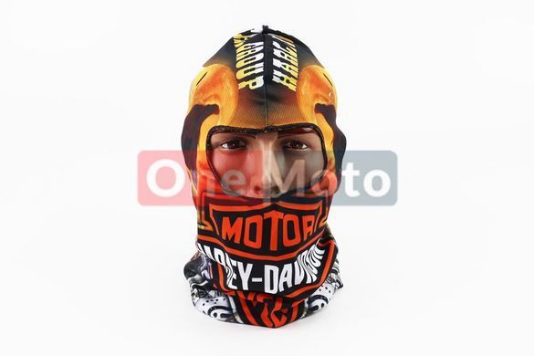 Підшоломник літній (балаклава) "Harley-Davidson" Чорно-Помаранчевий з малюнком
