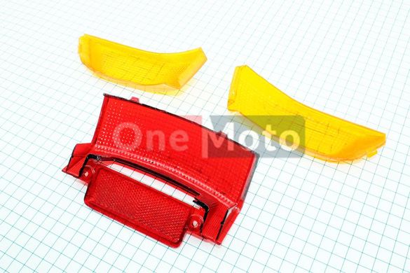 Honda DIO AF-18 "стекло"- стопа, красное + поворотов, желтые к-кт 3шт