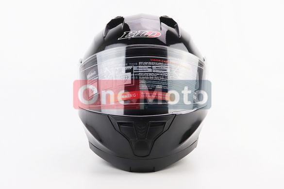 Шлем модуляр, закрытый с откидным подбородком+откидные очки BLD-162 L (59-60см), ЧЁРНЫЙ глянец