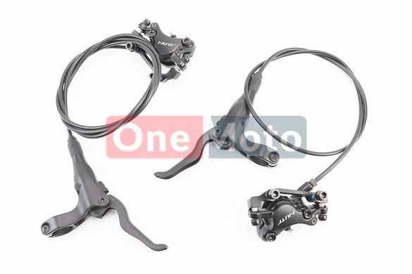 Гальмо Disk-brake гідравлічне переднє (F160/R140мм)+заднє (F180/R160мм), чорні