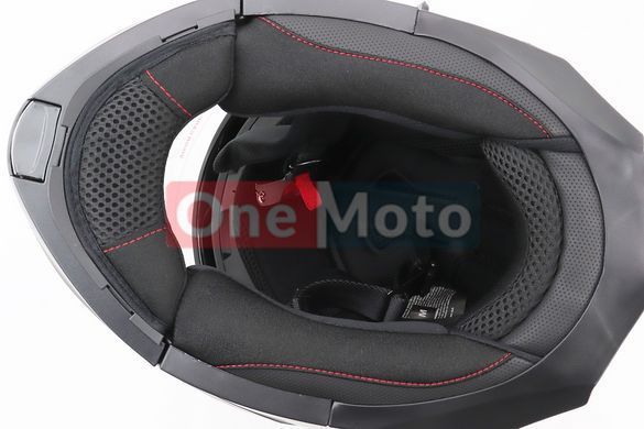 Шлем модуляр, закрытый с откидным подбородком+откидные очки BLD-162 L (59-60см), ЧЁРНЫЙ глянец