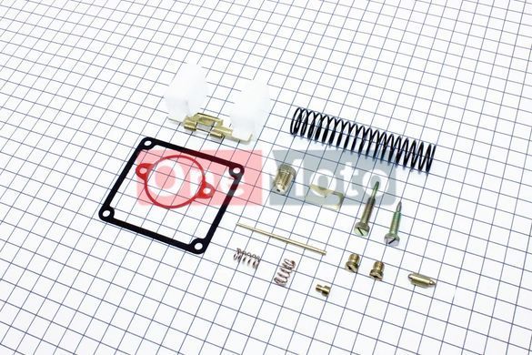 Ремонтний комплект карбюратору 12V, 14 деталей + поплавок