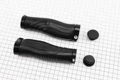 Ручки руля 140мм с зажимом Lock-On с двух сторон, эргономичные, черные TPR-081