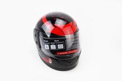 Шлем закрытый 825-4 S- ЧЕРНЫЙ с рисунком красным "хищник" (возможны дефекты покраски)