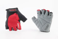 Перчатки без пальцев S черно-красные, с гелевыми вставками под ладонь SBG-1457