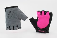 Перчатки без пальцев S черно-розовые, с гелевыми вставками под ладонь SBG-1457