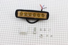 Фара дополнительная светодиодная влагозащитная - 6 LED с креплением, прямоугольная 155*42мм, с стробоскопом