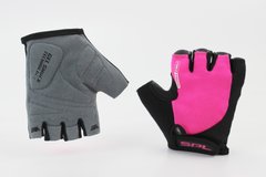 Перчатки без пальцев S черно-розовые, с гелевыми вставками под ладонь SBG-1457