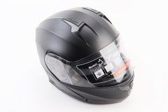 Шлем модуляр, закрытый с откидным подбородком+откидные очки BLD-162 L (59-60см), ЧЁРНЫЙ матовый