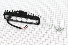 Фара дополнительная светодиодная влагозащитная - 6 LED с креплением, прямоугольная 39*148мм, с стробоскопом