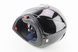 Шлем модуляр, закрытый с откидным подбородком+откидные очки BLD-158 L (59-60см), ЧЁРНЫЙ глянец