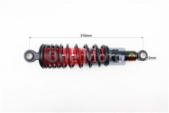 Амортизатор задний JH/CB/CG - 310мм*d70мм (втулка 12мм / втулка 12мм) с двойной пружиной регулир., черный к-кт 2шт