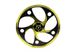 Диск передний литой 1,4-17" ACTIVE "волна", черный/желтый "под дисковый тормоз" (ось 12мм)