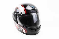 Шлем закрытый HF-101 S- ЧЕРНЫЙ с красно-серым рисунком Q233-R