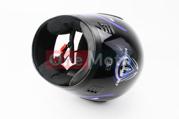 Шлем закрытый HF-101 S- ЧЕРНЫЙ с сине-серым рисунком Q233-BL