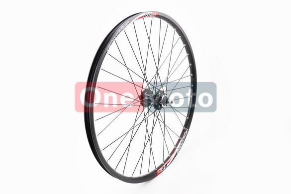 Колесо 26" переднее MTB "капля" пистонированный обод и втулка алюминиевые 14Gx36H в сборе, под диск. тормоз, крепл. гайка Alex Rims DP20