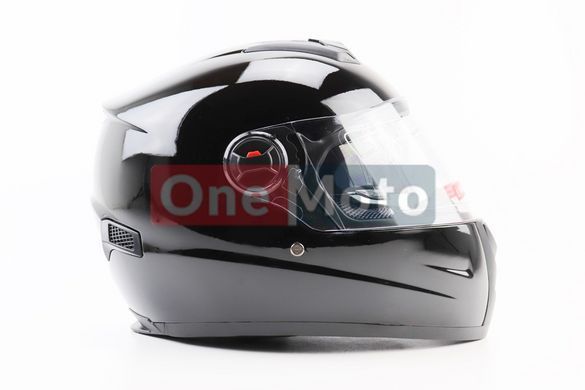Шолом закритий + окуляри BLD-М61 S (55-56см), ЧОРНИЙ глянець