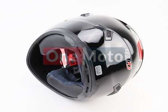 Шолом закритий + окуляри BLD-М61 S (55-56см), ЧОРНИЙ глянець