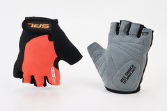 Перчатки без пальцев M черно-оранжевые, с гелевыми вставками под ладонь SBG-1457