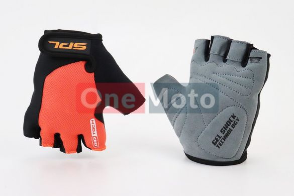 Перчатки без пальців M чорно-оранжеві, з гелевими вставками під ладонь SBG-1457