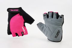 Перчатки без пальців M чорно-рожеві, з гелевими вставками під ладонь SBG-1457
