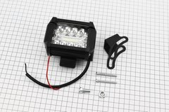 Фара дополнительная светодиодная влагозащитная - 10+10 LED с креплением, прямоугольная 79*96мм, SUPER LIGHT