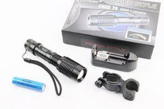 Фонарь передний 1 диод 2800 lumen алюминиевый, Li-ion 3.7V 4200mAh с зарядкой, влагозащитный, чёрный BL-1836