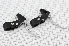 Тормозные ручки V-brake, пластмассово-алюминиевые, черно-серые JY-B20